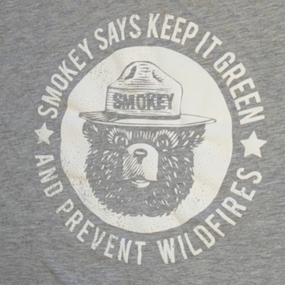 Unisex Smokey Bear Keep Green Gray Prevent Wild Fires Crop Top Size Med 420 - Picture 2 of 6
